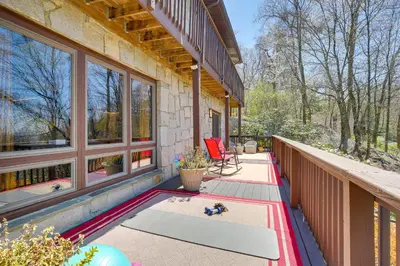 a porch of a house with a patio at East Fishkill Escape, Close to Red Wing Park! in Hopewell Junction
