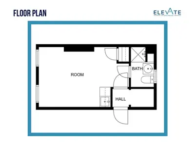 a plan of a floor plan of a small house at Midtown Studio - Walking Distance to Times Square in New York