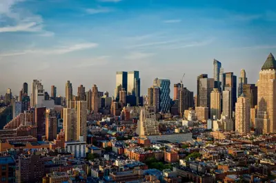 a view of a large city with many skyscrapers at Hells Kitchen 1BR w Pool Gym DM nr Subway NYC-482 in New York