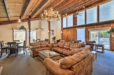 a large living room with couches and a dining room at Wilmington Vacation Rental Near Hiking and Skiing! in Wilmington