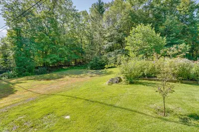 a yard with a small tree in the grass at Pet-Friendly Staatsburg Studio - Near State Park in Staatsburg