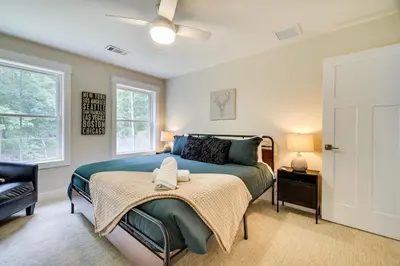 a bedroom with a bed and a window at Cresco Countryside Oasis Surrounded by Nature! in Cresco