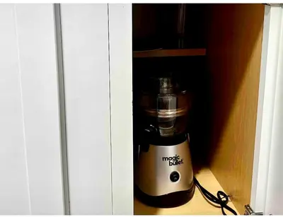 a food processor in a cabinet in a drawer at 0-A Diamond in Yonkers, NY in Yonkers