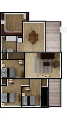 a floor plan of a small house with at Home Plate Apt 1 All Star Baseball Rentals in Oneonta