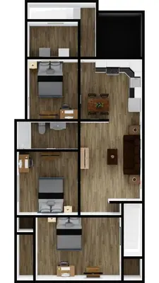 a floor plan of a small apartment with a room at Home Plate Apt 2 All Star Baseball Rentals in Oneonta