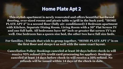 a page of a home plate act text at Home Plate Apt 2 All Star Baseball Rentals in Oneonta