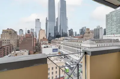 a view of a city skyline from a building at Eden, dream high-end home in NYC in New York