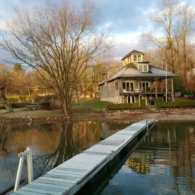 Waterfront Home on Bantam Lake with Private Beach