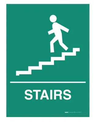 a sign for stairs with a person walking up the stairs at GREAT VALUE 7 Beds WD Parking in Albany