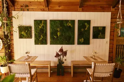 a room with tables and plants on the wall at Sowilo All-inclusive Resort in Greenwich