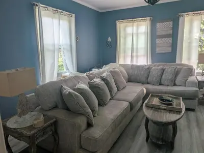 a living room with a couch and a table at Sunny & Spacious Montclair NJ Apartment in Montclair