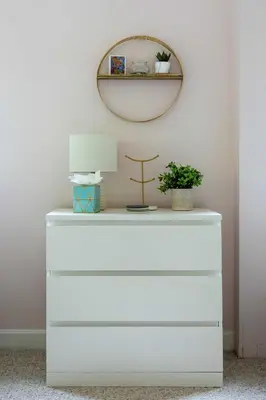 a white dresser in a room with a mirror at Berkshire Vacation Rentals: Great Barrington Walkable To Lake And Town in Great Barrington