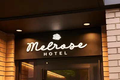 a sign on the door of a residence hotel at The Melrose Hotel in Bronx