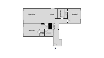 a floor plan of a house at UWS 2br w gym doorman elevator nr Central Park NYC-1047 in New York