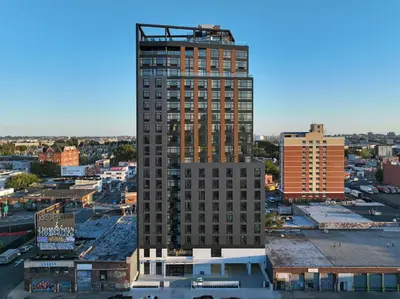 an overhead view of a tall building in a city at Holiday Inn Express Long Island City E - New York by IHG in Queens
