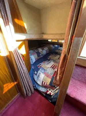 a small room with a bunk bed in a train at Private Yacht on Catskill Creek in Catskill