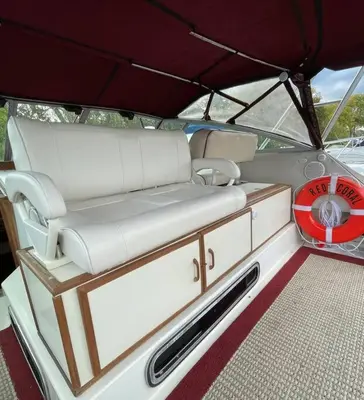 a seat in the back of a boat at Private Yacht on Catskill Creek in Catskill