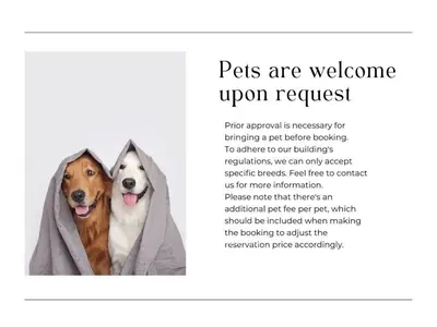 two dogs are welcome upon request in a flyer at Modern Condo DWNTN Hartord XL Center GYM in Hartford