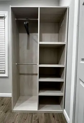 a closet with empty shelves in a room at Esopus Creekside in Lake Katrine