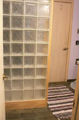 a glass walled shower in a bathroom at Where Memories Are Made in West Kill
