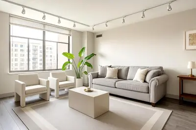 a living room with a couch and two chairs and a table at Downtown Hartford Condo - Ciy Center - Prime Location in Hartford