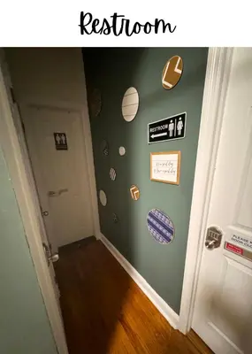 a hallway with a room with planets on the wall at Cat Room by Delicate Stays LIVING ROOM CONVERSION SHARED SPACE ROOM ONLY CAT FRIENDLY ONLY 25 min to time square in Jackson Heights