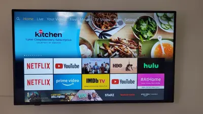 a television screen with a menu for a restaurant at Sunshine Room by harbor downtown beach I-95&Train in Stamford