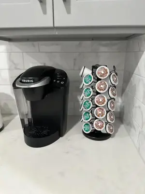 a coffee maker and a toaster on a counter at Luxury Stay for NYC visit Jersey City 7 Min Walk NYC Train Station in Jersey City
