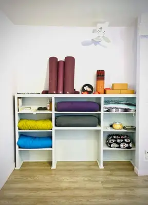 a walk in closet with white shelving at Alpine Four Season Lodge Shandaken NY sleeps 18 in Shandaken