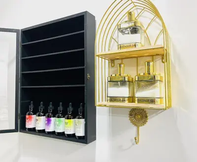 a shelf with bottles of wine on a wall at Paloma, Large Attic Apartment in Shandaken