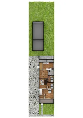 a rendering of a floor plan of aominium at Pitcher's Paradise Apt 1-All Star Baseball Rentals in Oneonta