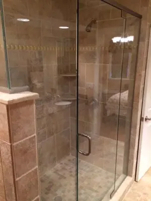 a shower with a glass door in a bathroom at MOUNT SNOW GREENSPRING 41d in West Dover