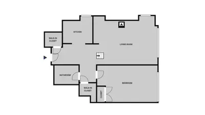 a floor plan of a house at Blueground Sutton Place 1bd apartment NYC-1630 in New York