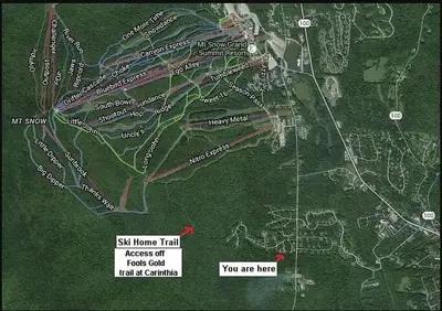 a drawing of a map of a park at 2BD 1BA - Mount Snow VT - Ski-Back Trail - Shuttle in Dover