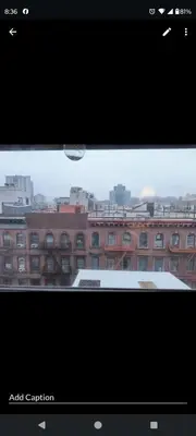 a view of a large building from a window at My apartment in New York