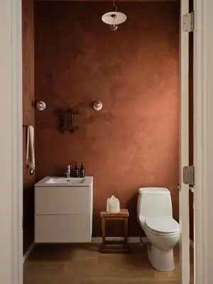 a bathroom with a toilet and a sink at Modern Mountain Retreat with Hot Tub in Fleischmanns
