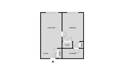 a floor plan of a room with a fireplace at UWS 1br w doorman elevator nr Central Park NYC-372 in New York