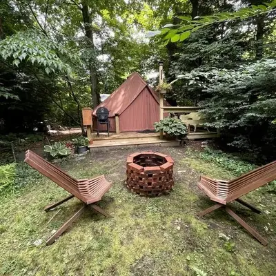 Romantic Botanical Bell Tent for a Fantastic Glamping Experience in Southbury