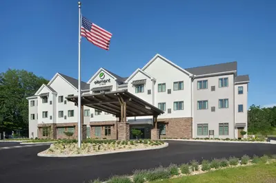 an image of the front of a hotel with an american flag at Element Lenox Berkshires in Lenox