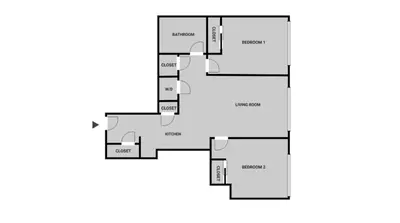 a floor plan of a house at Blueground LIC gym wd nr MoMA PS1 NYC-1796 in New York