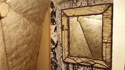 a mirror on the wall in a bathroom at Romantic Glamping Dome in the Catskill Mountains near Woodstock, New York in Hensonville