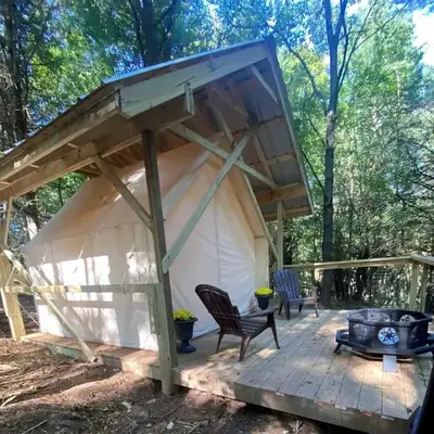 Rustic Safari Tent on a Wonderful Farm Surrounded by Nature for an Amazing Glamping Experience in Otego