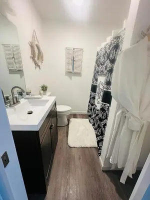 a bathroom with a sink and a toilet at Connecticut Waterfront Home, With Hot Tub, Cozy in Rocky Hill