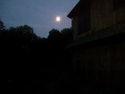 a full moon in the sky at night at Bed and Breakfast Cabin for Weekend Getaway near Millbrook, New York in Dover Plains