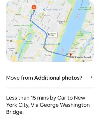 a screenshot of a cell phone with a map at Grande Lux Room- Boutique Hotel Style-15mins to NYC in Englewood