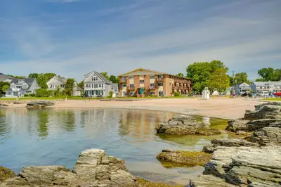 a view of a beach with houses and condos at 2 Blocks to Beach Walkable Woodmont Village Home in Milford