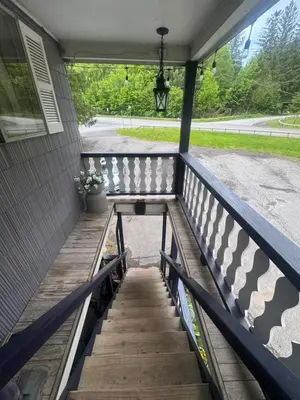 a view from the porch of a house at West Wind Motel in Fleischmanns