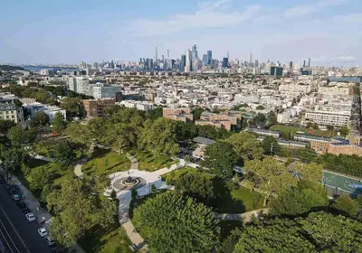 an aerial view of a city with a skyline at The View - Direct Bus Time Square NYC Breakfast Included - C in Jersey City
