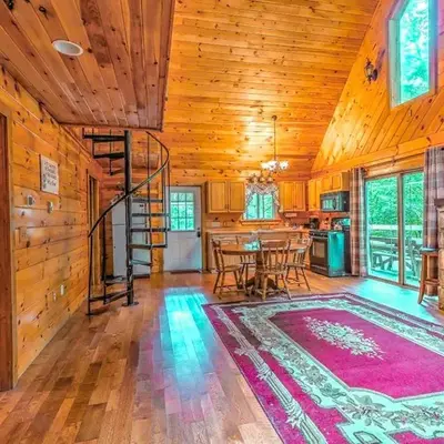 Idyllic Log Cabin Rental with a Porch in the Poconos of Pennsylvania