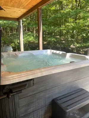 a jacuzziificialificialificialificialificialificialificialificialificialificialificial at Charming Country Home with Hot Tub, Pond & Creek in New Paltz